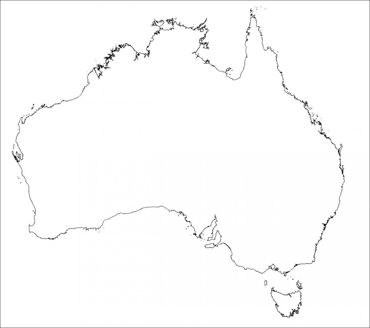 Mapa de contornos de Australia