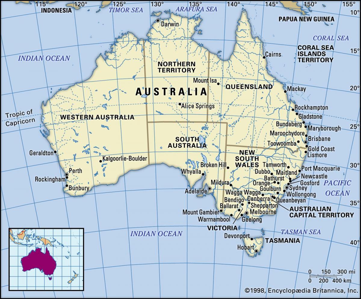 Mapa de la ciudad de Australia