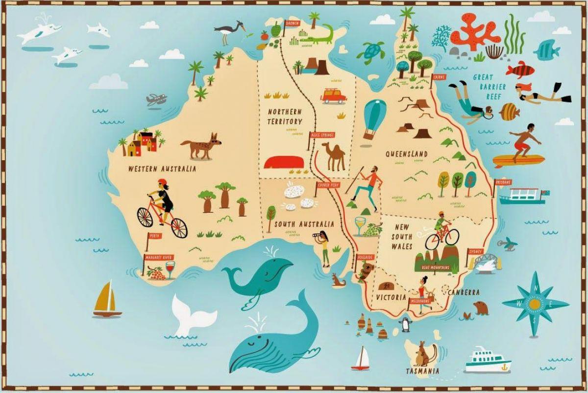 Mapa de viaje de Australia