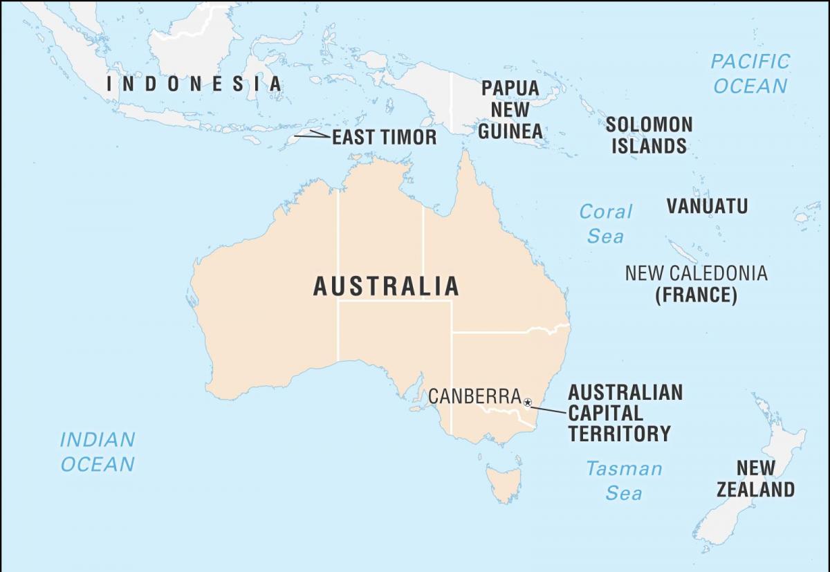 Mapa de la capital de Australia
