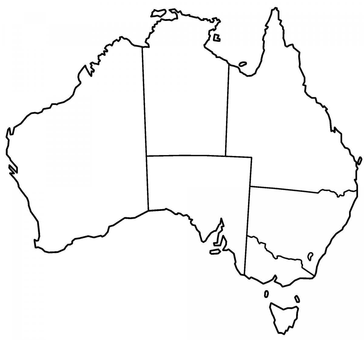 Mapa de Australia vacío